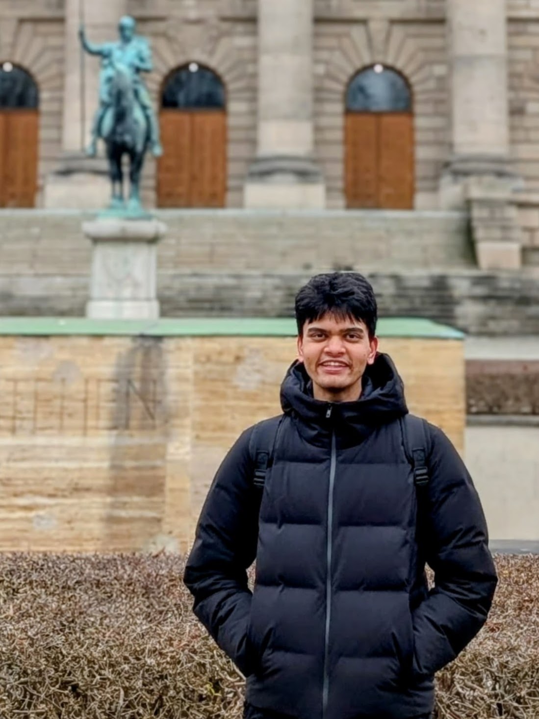 Ansh Dawda outside Saarland University