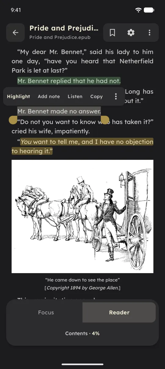 An EPUB with highlights.